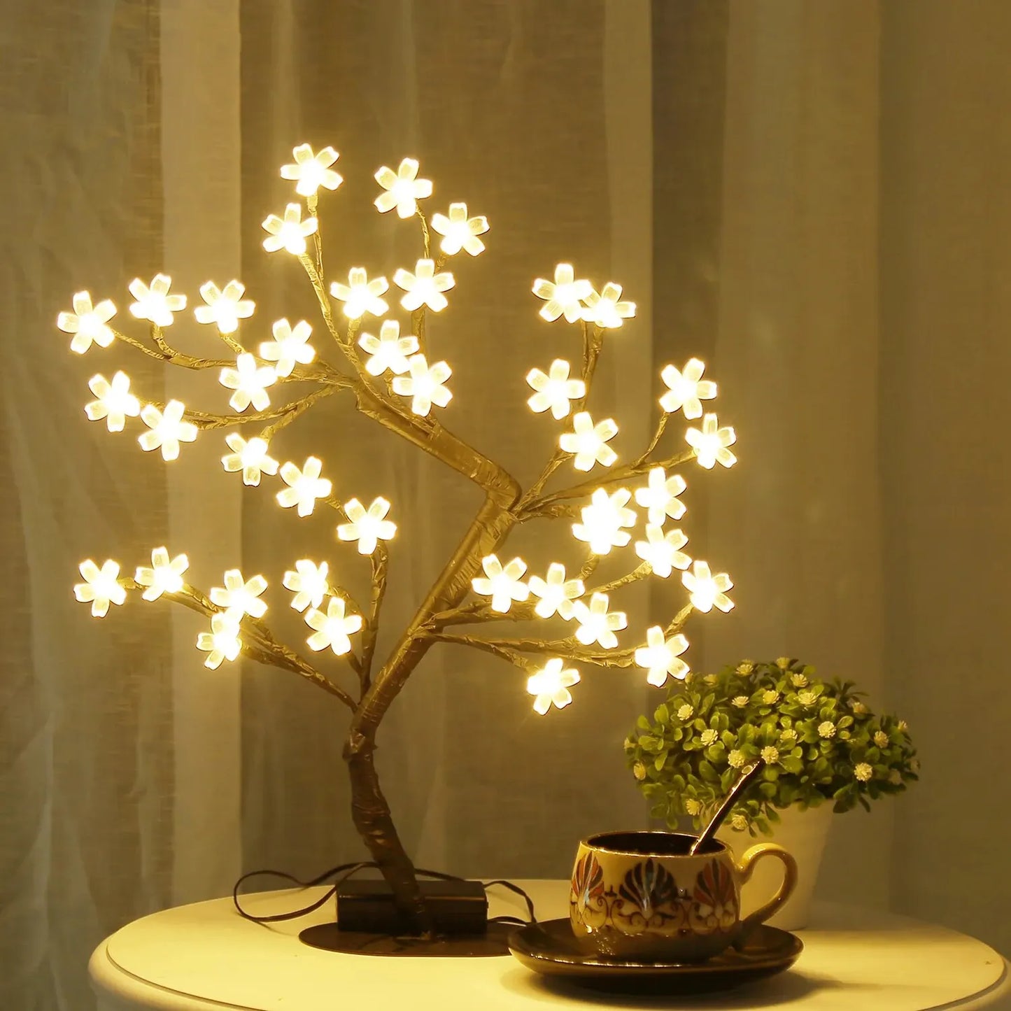 Cherry Blossom LED Bonsai Tree Light – Elegant Holiday Lamp Home Decor