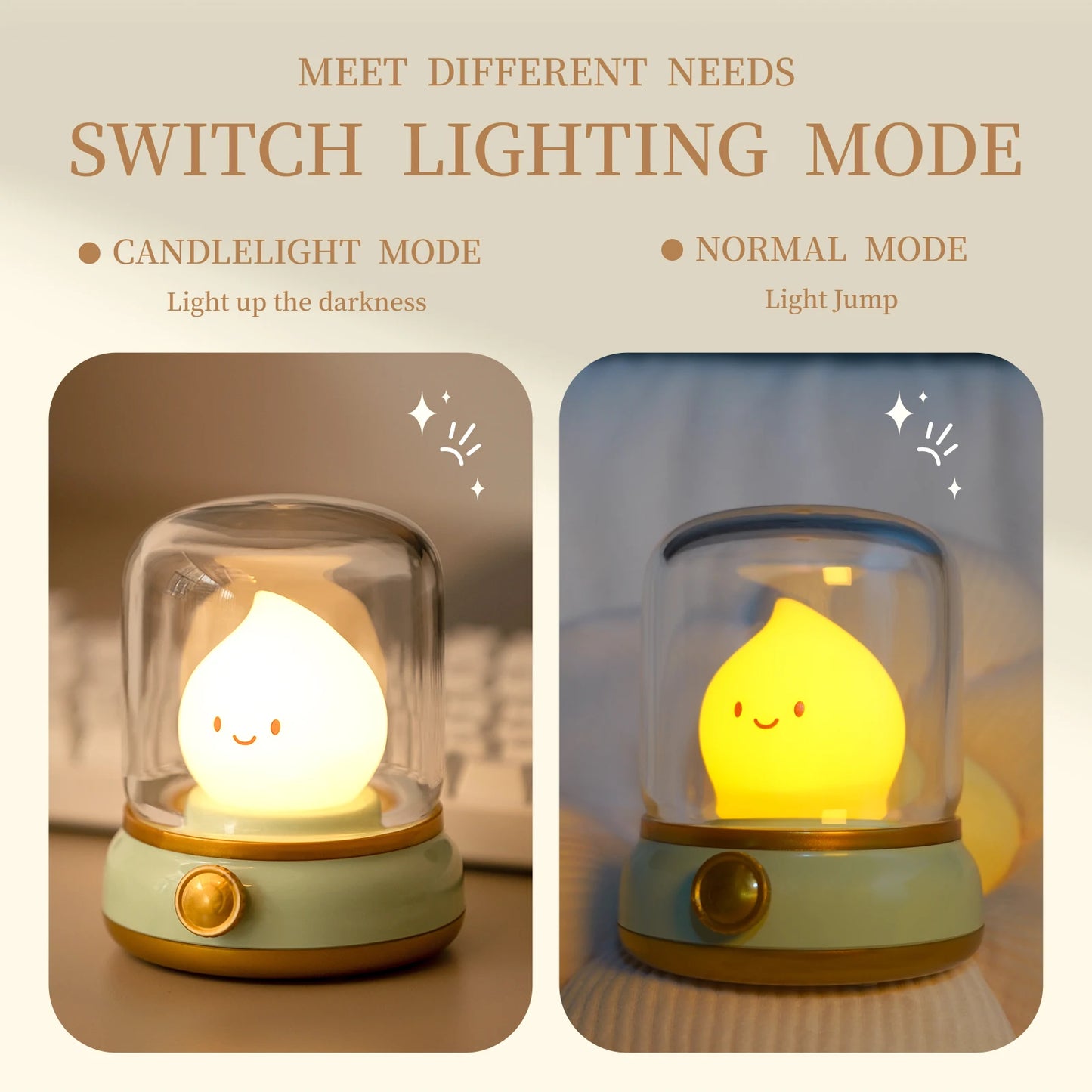 Cute Kerosene Night Lamp – Compact and Long-Lasting LED Light