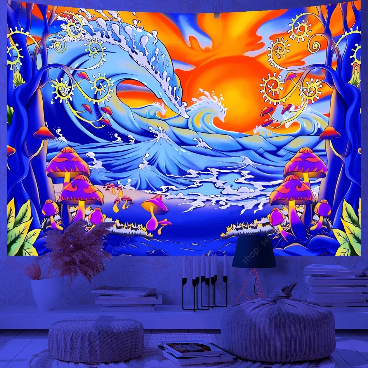 Printed Tapestry UV reactive – Elegant and Versatile Home Decor