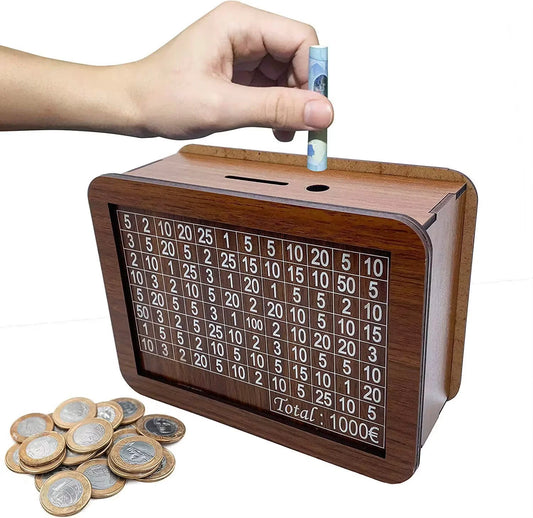 Money Wood Box Piggy Bank