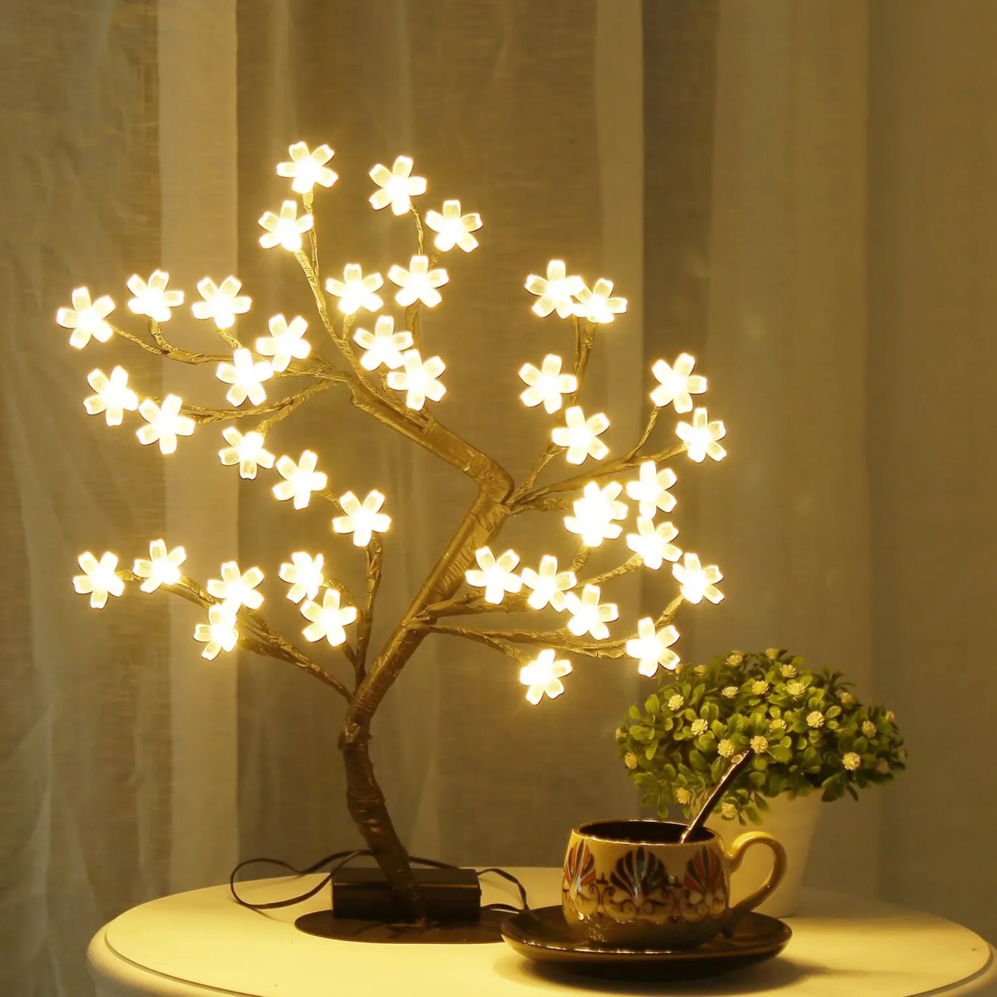 Cherry Blossom LED Bonsai Tree Light – Elegant Holiday Lamp Home Decor