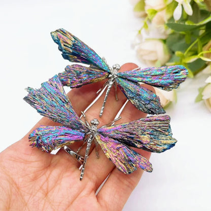 Natural Black Tourmaline Dragonfly – Handcrafted Healing Crystal Decor