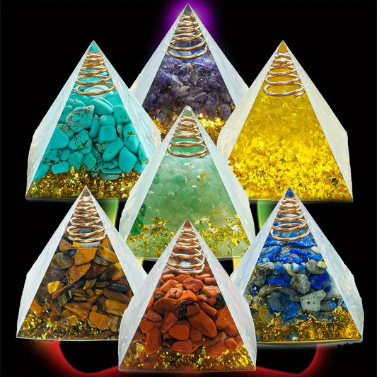 AierCrystal Natural Energy Pyramid – Feng Shui Crystal Decor