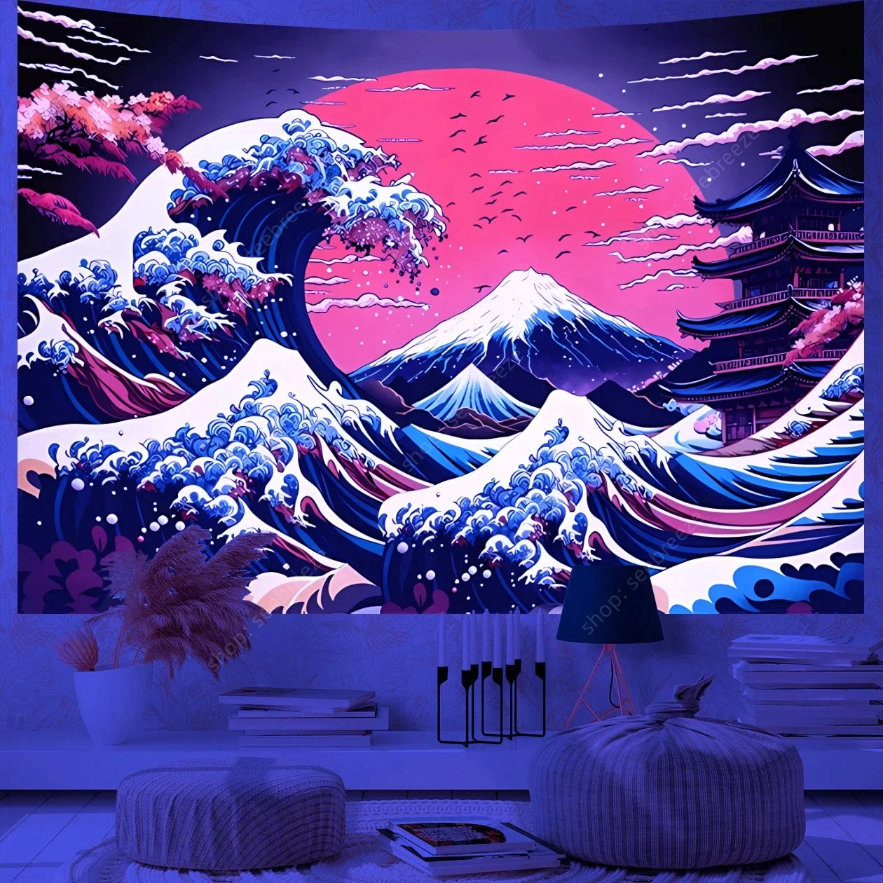 Printed Tapestry UV reactive – Elegant and Versatile Home Decor