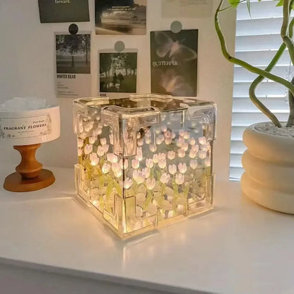 Creative DIY Tulip Flower Sea Cube Night Lamp Kit