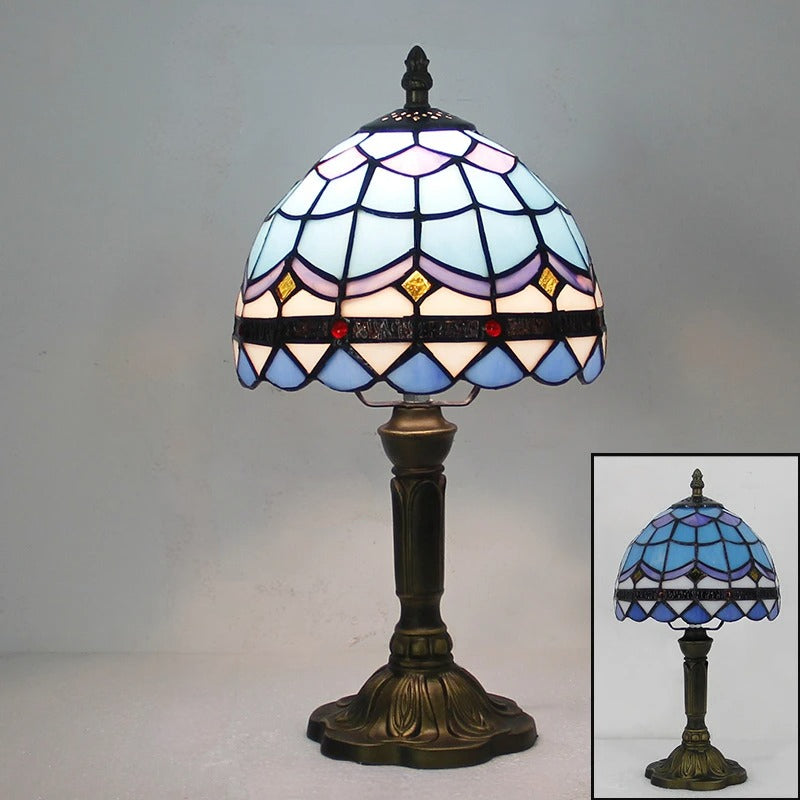 Khelse Retro Tiffany Table Lamp – Timeless Mediterranean Style