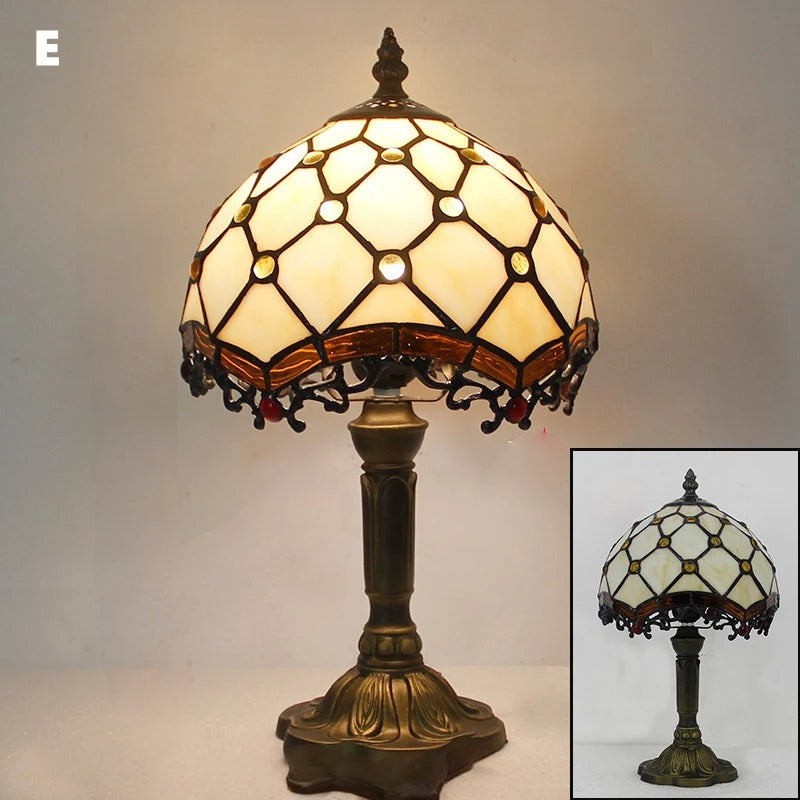 Khelse Retro Tiffany Table Lamp – Timeless Mediterranean Style